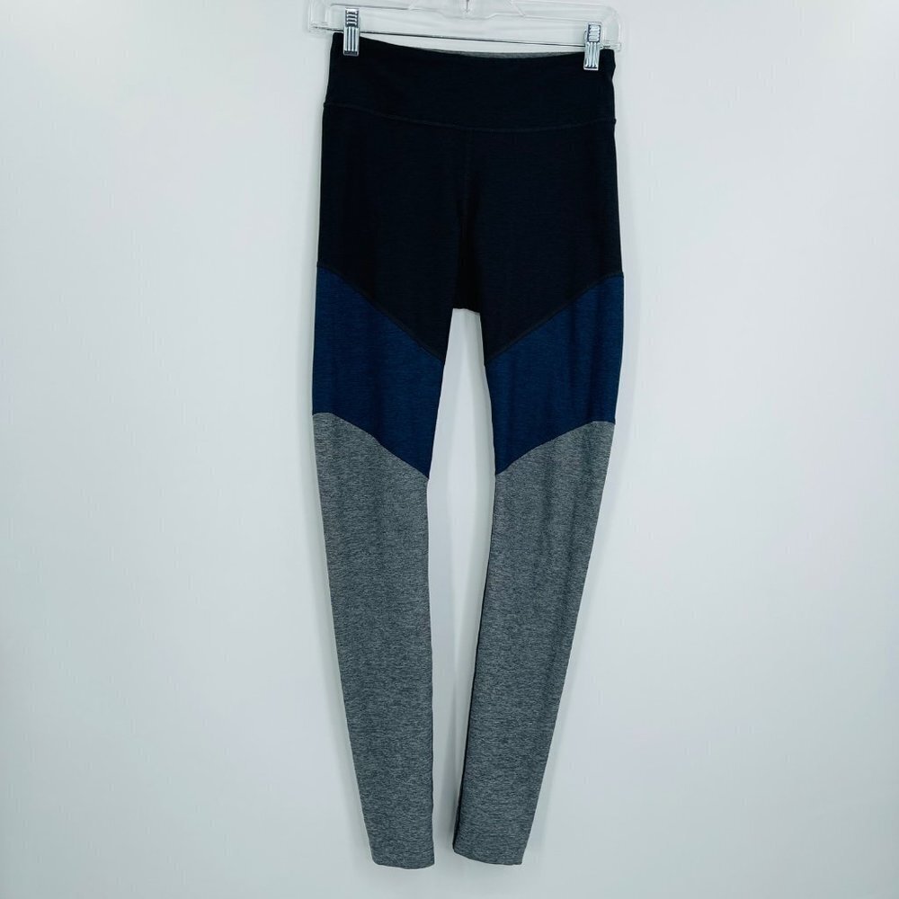Outdoor‎ Voice Blue Color Block Springs 7/8 Sweat Wicking Workout Leggings